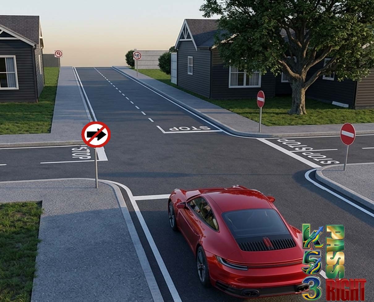 Left and Right Turn Prohibited sign example